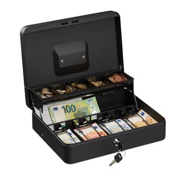Cajón Portamonedas Con Cerradura - Black/silver - 8.5x30.5x24cm
