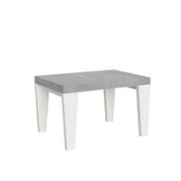 mesa extensible 90x130390 cm spimbo mix tapa cemento patas fresno blanco