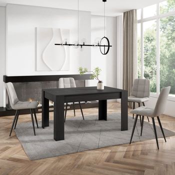 Mesa comedor efecto madera negro 140x90x76cm