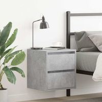mesillas de noche de pared - dormitorio - madera ingenieria - gris hormigon 38x34x40cm