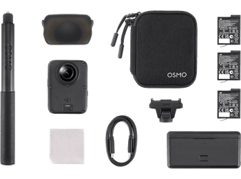 Cámara deportiva - DJI Osmo 360 II Adventure Combo, 8K/60 fps, 100 min, Estabilización electrónica, Sensor CMOS, WiFi, Negro