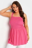 yours top de tirantes rosa chicle busto fruncido mujer curvy y tallas grandes yours
