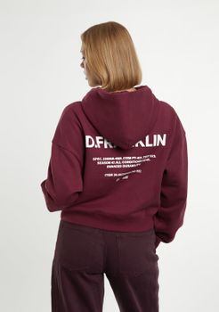 Hoodie/Sudadera Con Capucha de Mujer - D.Franklin - Worldwide Crop Hoodie Wine - Talla - Color Red