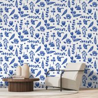 papel pintado power flower azul  156x270cm
