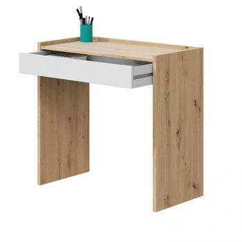 Mesa De Escritorio Noa Blanco Artik (blanco Mate) - Roble Nodi 81,5 X 77 X 40 Cm