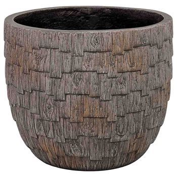 Macetero De Fibra De Vidrio Marrón Rojizo 35x35x30cm