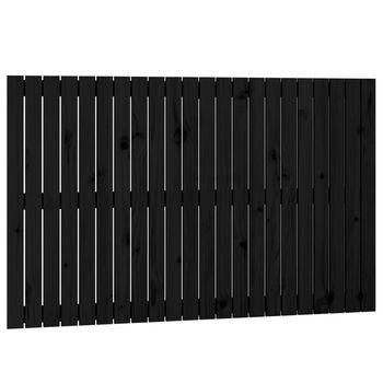 Cabecero De Cama De Pared Madera Maciza Pino Negro 140x3x90 Cm Vidaxl