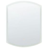 espejo de pared led de vidrio plateado 60 x 78 cm maquillaje ovalado beziers