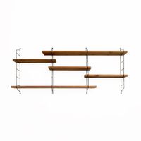 estanteria de pared de madera maciza  de color marron
