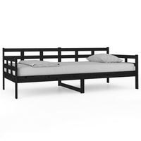 sofa cama sin colchon madera maciza de pino negro 90x200 cm vidaxl