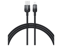 cable usb - baseus dura lightning usb 100 cm 24a carga rapida negro