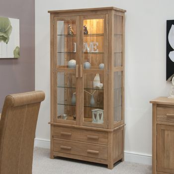 Rohan Oak and Glass Display Cabinet