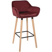 taburete de bar grant terciopelo rojo 46x55x99 cm clp