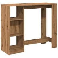 mesa bar con estante madera roble artisian 124x46x1035 cm vidaxl