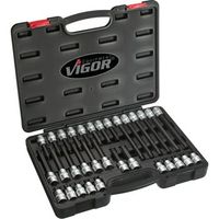vigor v1917 juego de llaves de vaso destornillador t rcuadrado hueco 12 pulgadas 125 mm r perfil t r t20 r t70 r numero de herramientas 32