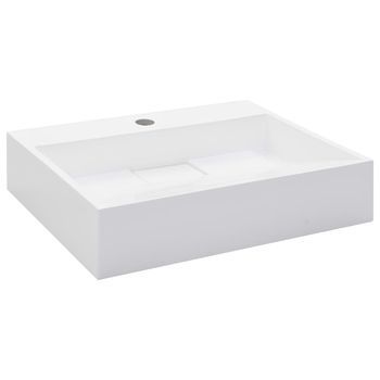 Lavabo 50x38x13 Cm Resina Mineral/mármol Blanco Vidaxl
