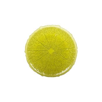 Plato de presentación verde 34cm - limón - lote de 6