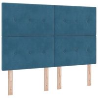cabecero led con tiras led manual azul 160 cm terciopelo vidaxl