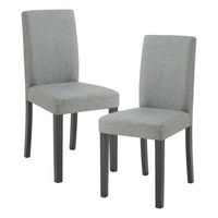 conjunto de 2 sillas de comedor hamburg 89x43x54 cm tela - gris claro encasa