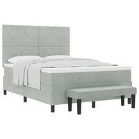 cama tipo box spring gris claro 190 x 140 cm terciopelo vidaxl
