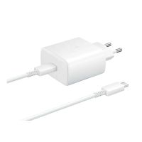 cargador samsung ep-ta845 usb-c 45w blanco carga rapida y compacto