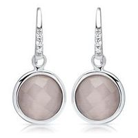 pendientes de plata 925 pulida con perla ojo de gato