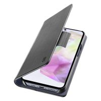 funda para movil cellularline book folio imitacion piel negra con soporte y tarjetero para samsung galaxy a36a56