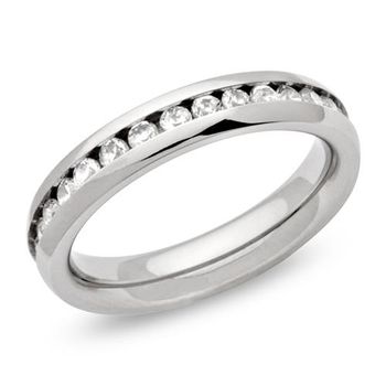 Anillo acero inoxidable circonio grabado posible