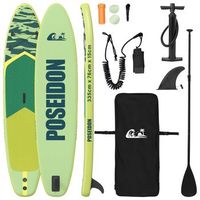 tabla de paddle inflable poseidon 335 x 76 x 15 cm para vidaxl