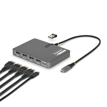 Adaptador USB-C a 4x DisplayPort - 4K 60Hz - PD 140W
