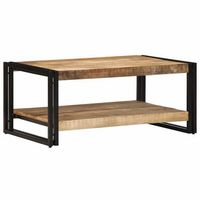 mesa de centro 90x50x38 cm mango sin tratar - marron