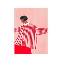 poster the woman with the red stripes sin marco  - 30 x 40 cm