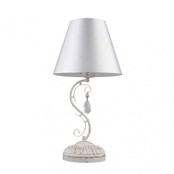 Sobremesa CLEMATIS blanca con pantalla FABRILAMP
