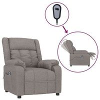 sillon reclinable electrico tela gris taupe cfw738649