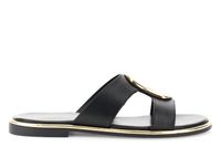 zapatilla de piel con accesorio black 39