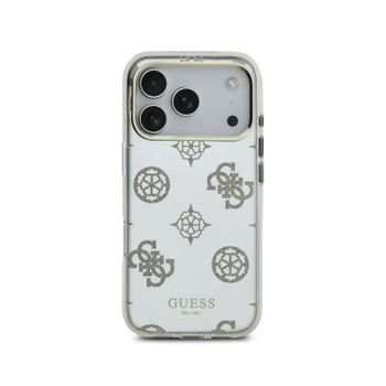 Guess Funda Para Iphone 17 Pro Max – Carcasa De Tpu Con Magsafe Espejo Peonías Con Brillos Dorado, Diseño Elegante Y Ajuste Preciso