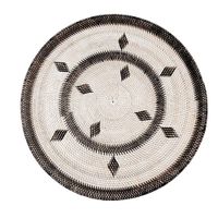plato decorativo de ratan blanco y negro 50 cm