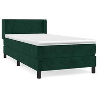 cama individual  cama para adultos  cama box spring con colchon terciopelo verde oscuro 100x200 cm