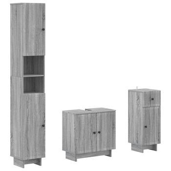 Juego De Armarios De Baño De 3 Piezas Ede Madera De Ingeniería Vidaxl