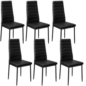 6 sillas comedor diseño moderno, estables, cómodas, negro 45x48x98,5cm