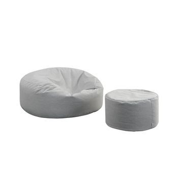 Saco De Exterior Xxl Cloud Con Taburete - Gris Claro