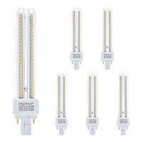 aigostar pack de 5 bombilla plc 2u tubo de 15w maiz g24 luz blanco neutra 4000k 1700lm no regulable