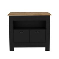 isla de cocina arlet en melamina con 2 puertas y 3 estantes  multicolor  899 cm  x 103 cm  x 70 cm