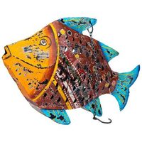 pez portavela de metal envejecido 50x10x32