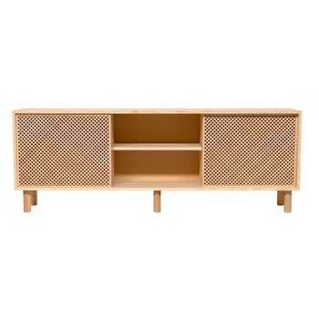 Aparador 2 puertas de madera natural de celosía 180 cm Barnizado