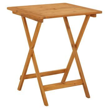 Mesa Plegable De Jardín | Mesa De Exterior De Madera Maciza De Acacia 60x60x75 Cm