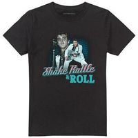 elvis presley camiseta shake rattle roll para mujer