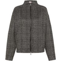 deha chaquetas check jacquard full-zip jacket para mujer