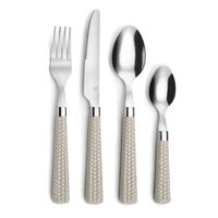 set 24 cubiertos acero inox 25cm-2mm amefa paille - beige no apto microondas