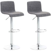 set 2x taburete hover en tela gris claro 36x39x84 cm clp